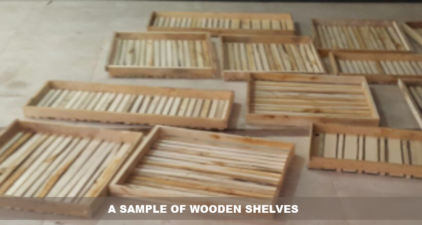 A sample of wooden shelves